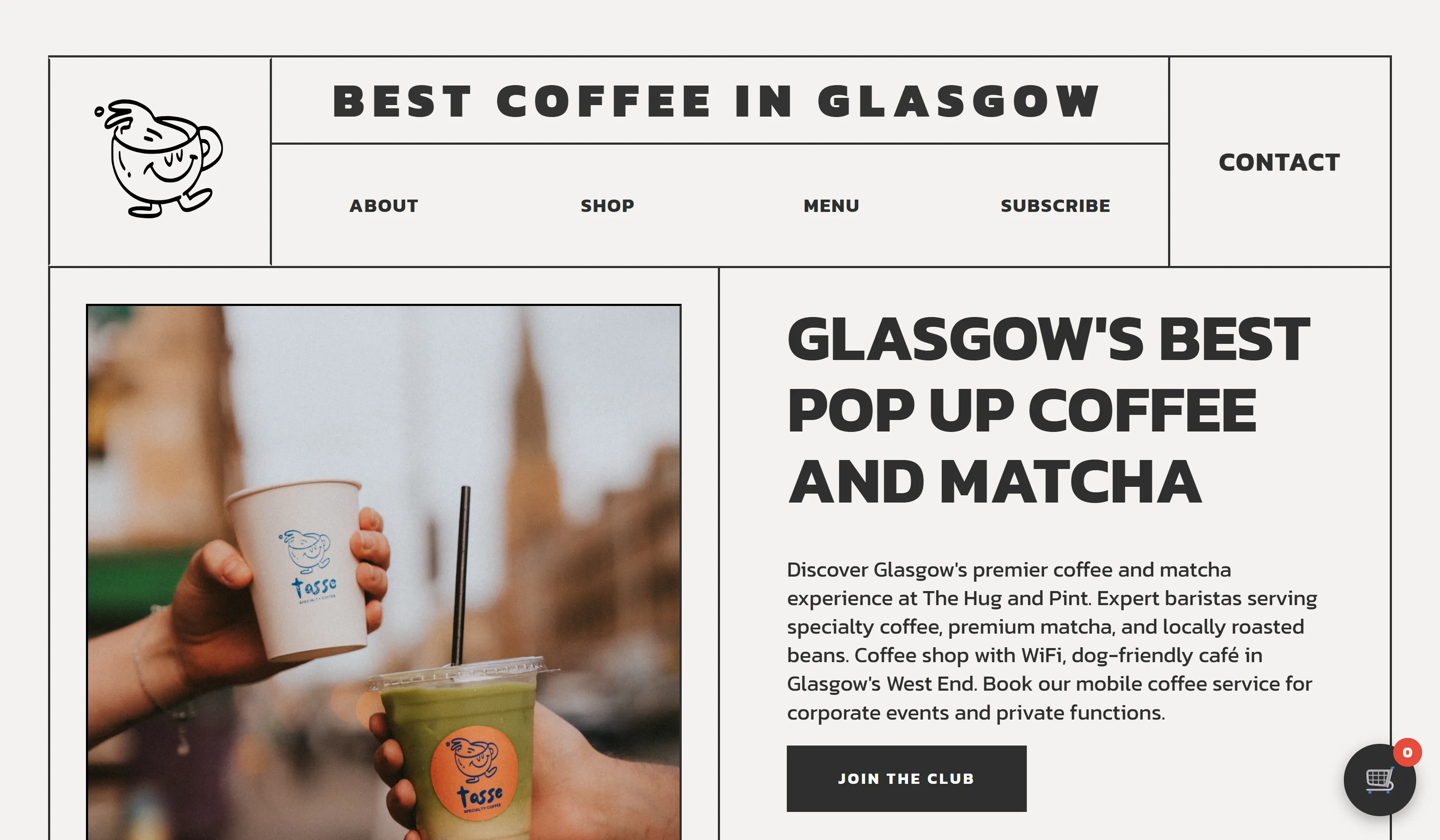 Tasse Coffee Co Website